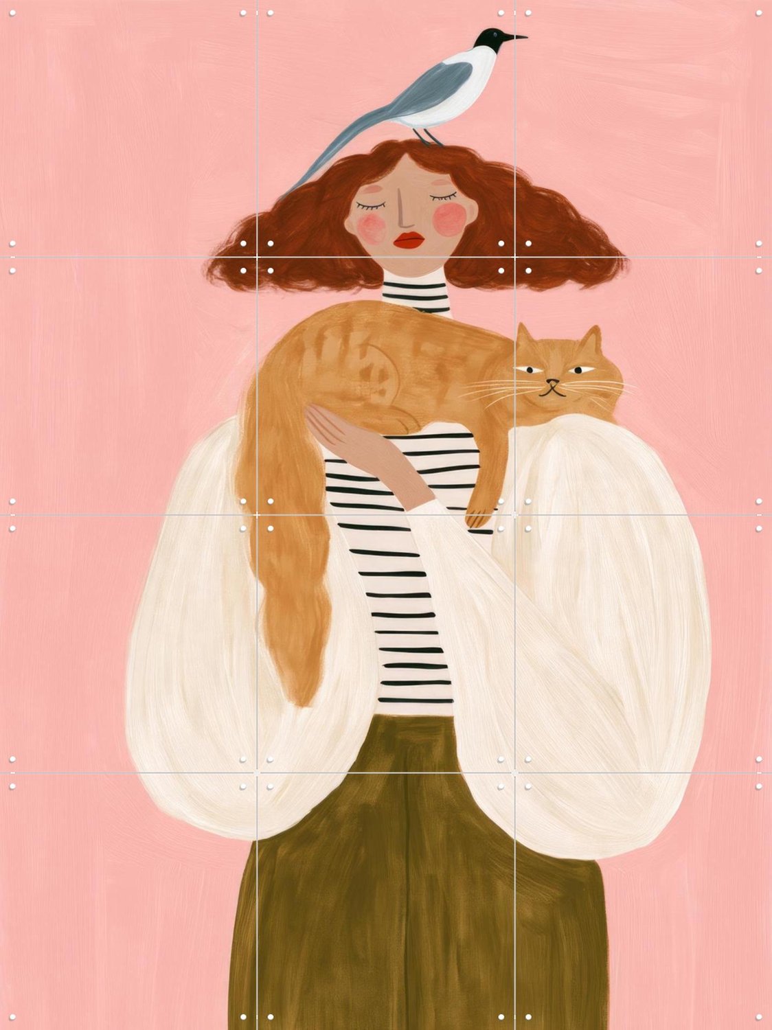 IXXI Double Trouble, Atelier Pommeline - 60 x 80 cm - Gratis ophangtool - Grote wanddecoratie en posters - Cartoonesk, Illustraties, Modern