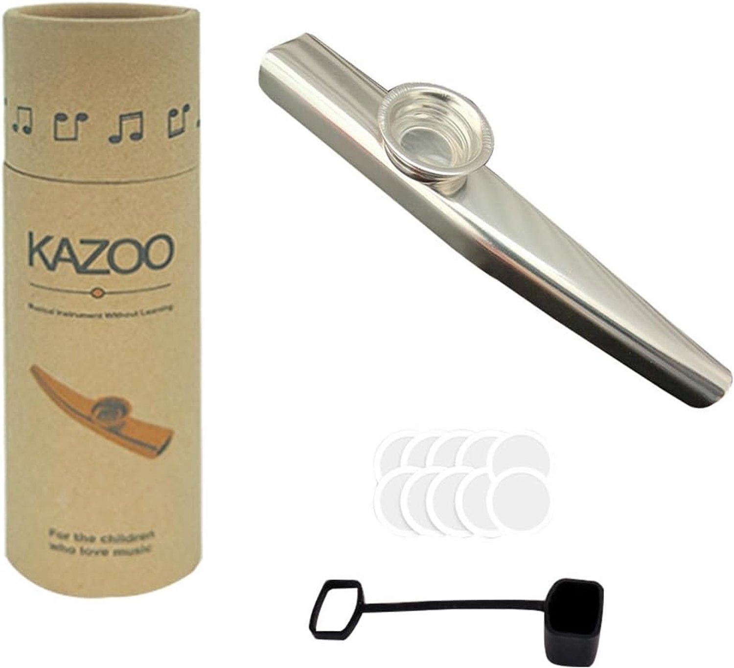 Kazoo Aluminium Legering - 4,8 Inch - Inclusief 10 Membranen - Lichtgewicht en Duurzaam Instrument - ShopVlot