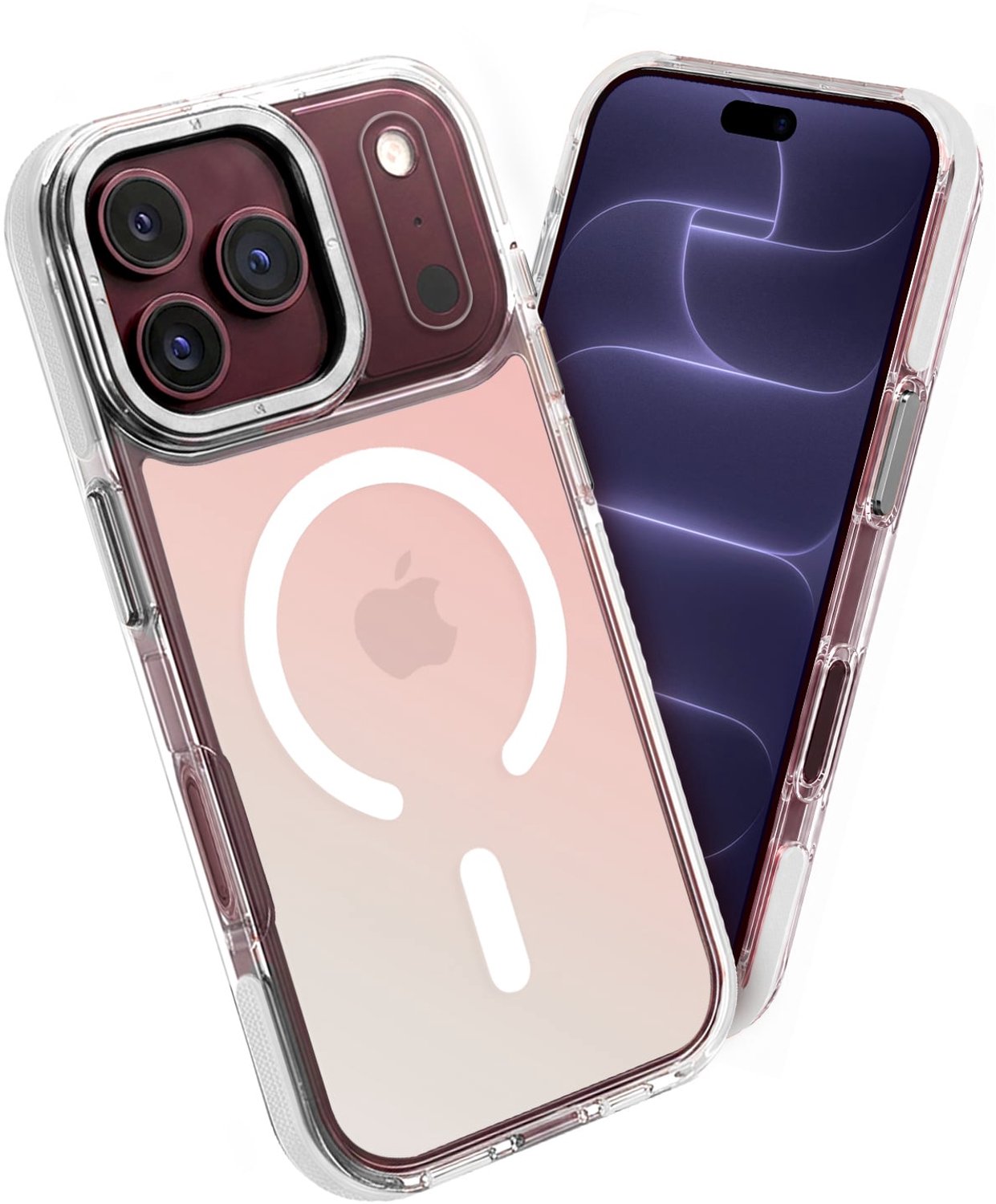 Hoesje - Geschikt voor Apple iPhone 18 Pro Max - Magsafe Compatible - Holographic - Sterk & Shockproof - Back Cover - Telefoon Hoes Shockproof - Shock Proof Case - Telefoonhoes - Wit