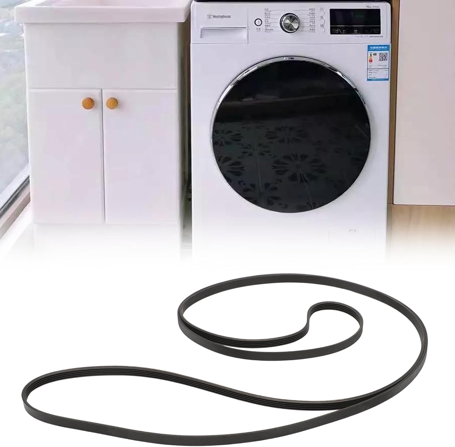 Wasdroger riem 1990mm - 9.5mm breed - vervangt Indesit en Whirlpool - betrouwbare vervangingsriem - ShopVlot