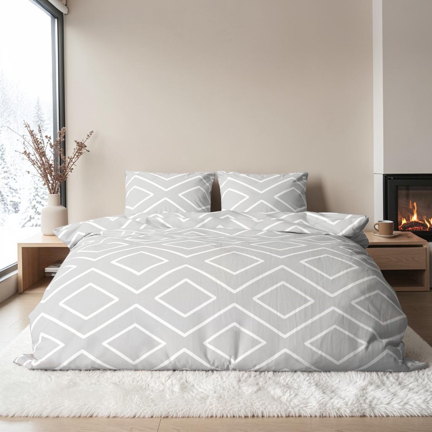 Dekbedovertrek Flanel - Winter - 240 x 220 cm - Renaux Gr