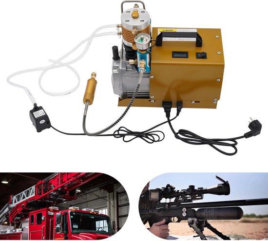 Hogedruk Luchtpomp Elektrisch - 1,8 kW Vermogen - 220V Spanning - Koper Staal Aluminium Rubber - Werkplaats Inflatie — afbeelding 4