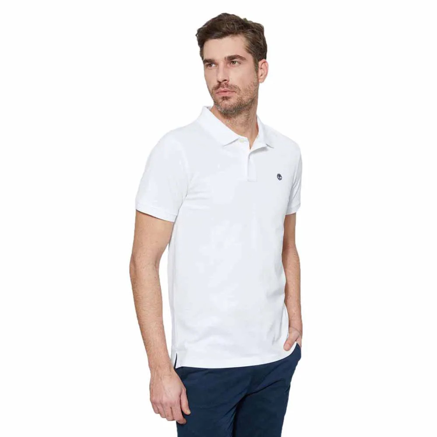 Timberland Millers River Korte Mouw Poloshirt L Man Wit