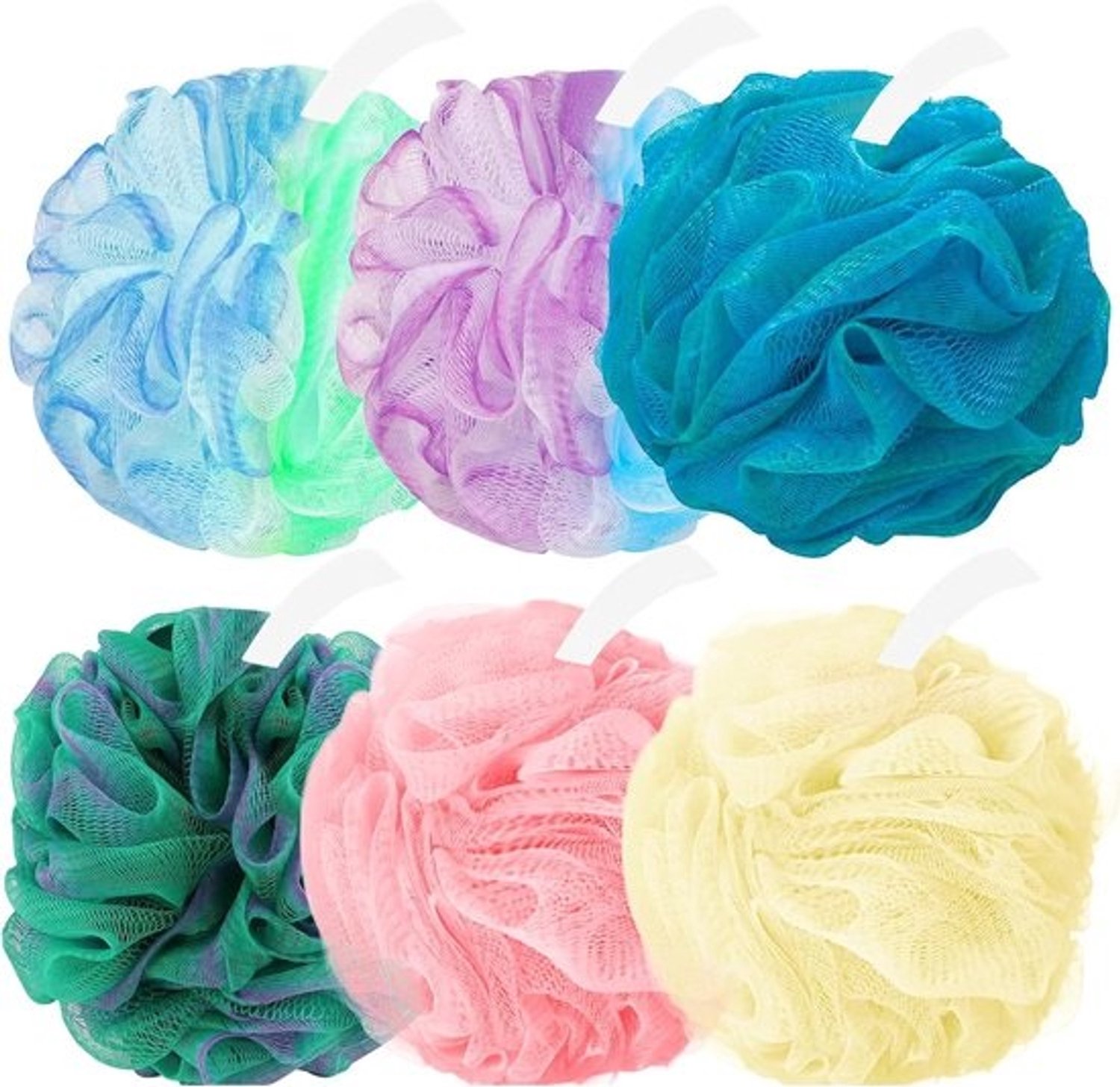 Douche Loofah - Bad Spons - Huid Scrubben - Zachte Schuimvorming - 6 Stuks - Multicolor