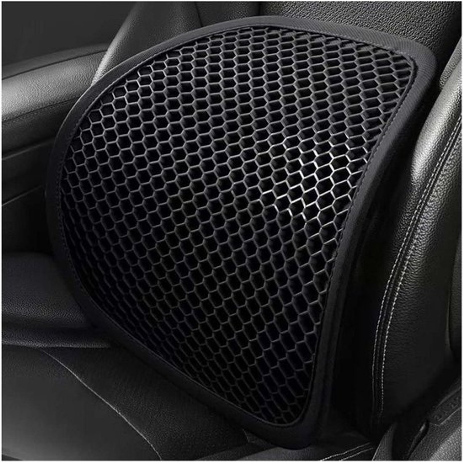 Ergonomische Rugsteun - Lendensteun Auto - Comfortabel Zitten - Ademend Gel Kussen - 42x40 cm - Zwart