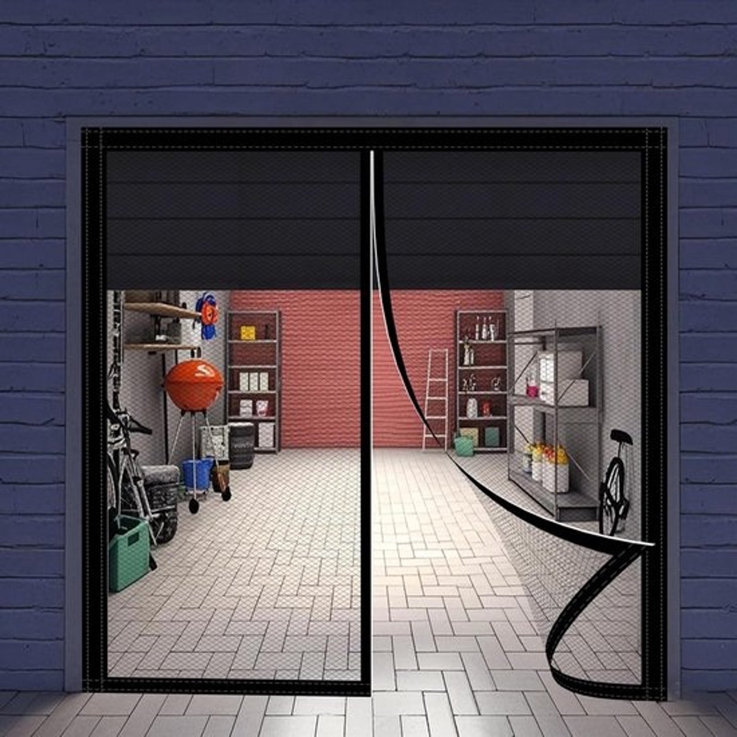 Magnetisch Hordeurgordijn met Frame voor Balkon- en Woonkamerdeuren, Zwart, 50x150 cm