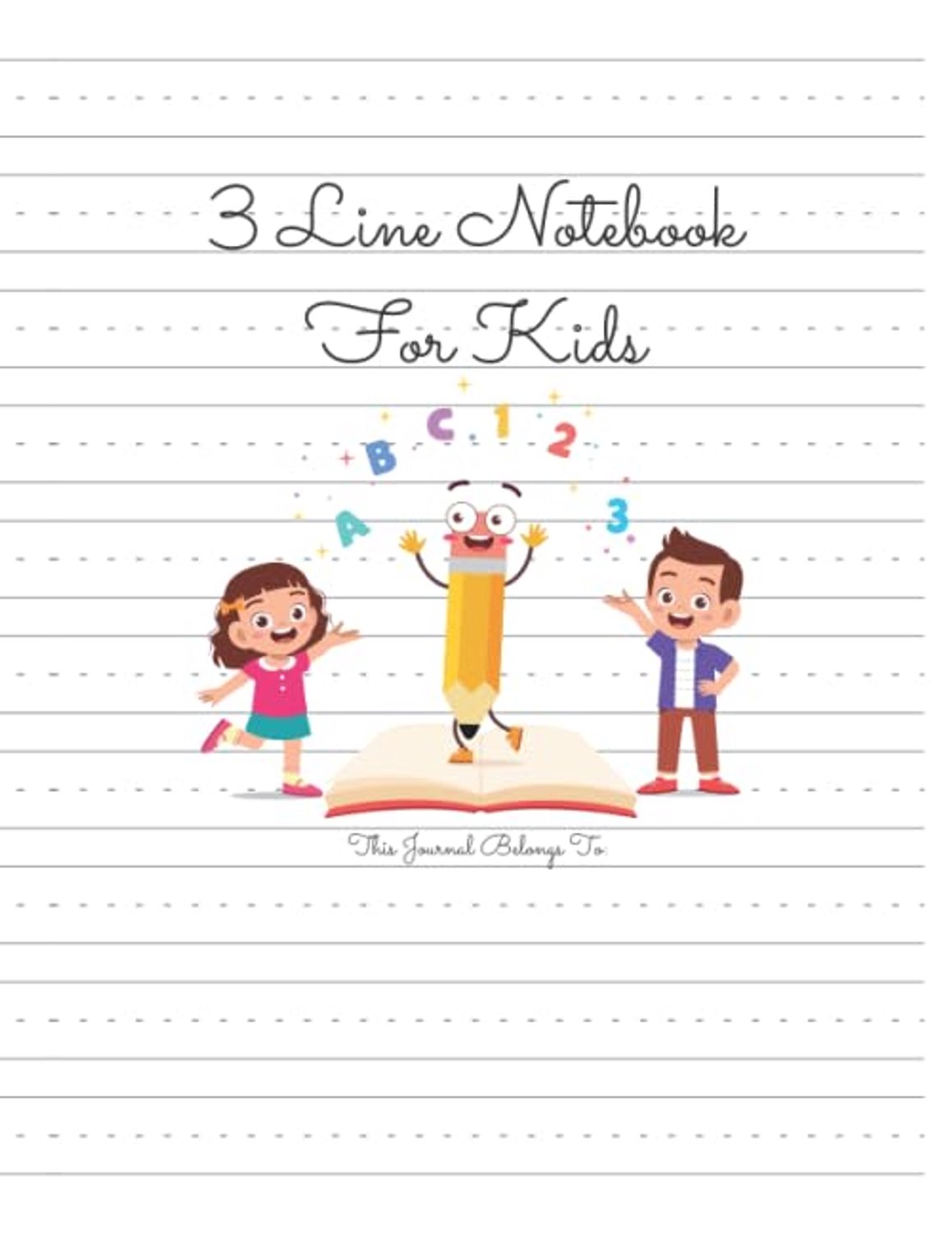 3 Line Notebook For Kids: Lined Paper For Kindergarten Writing With 130 Pages, 3 Lines Notebook For Kindergarten - ShopVlot