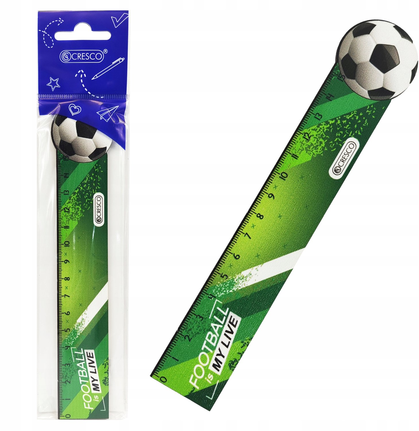 Cresco Houten Liniaal 15cm Voetbal Design