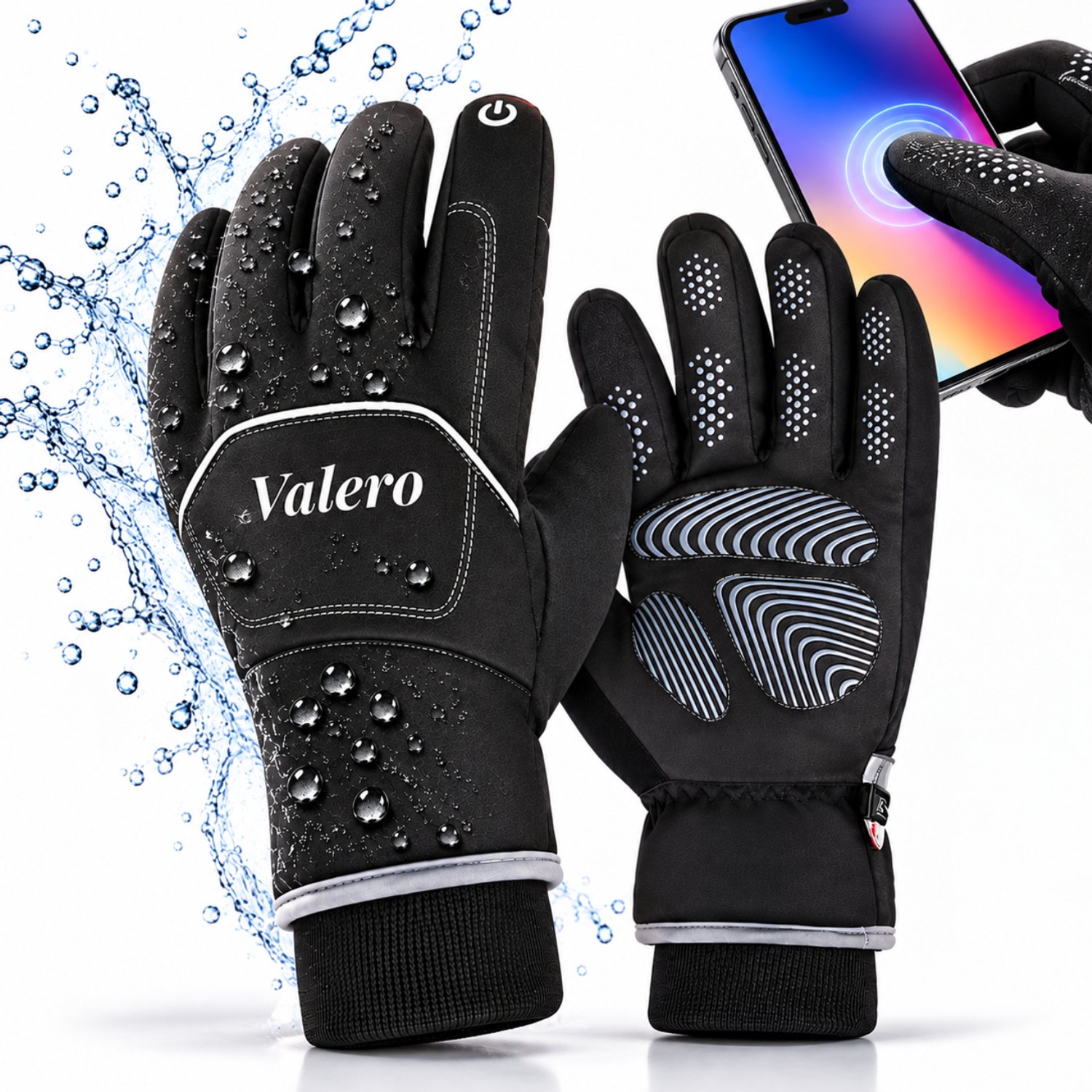 Valero Waterdichte handschoenen Maat XL – Heren & Dames - 3M Thinsulate-voering – Warm, Winddicht & Touchscreen – Antislip Grip – Perfect voor Fietsen, Skiën & Outdoor