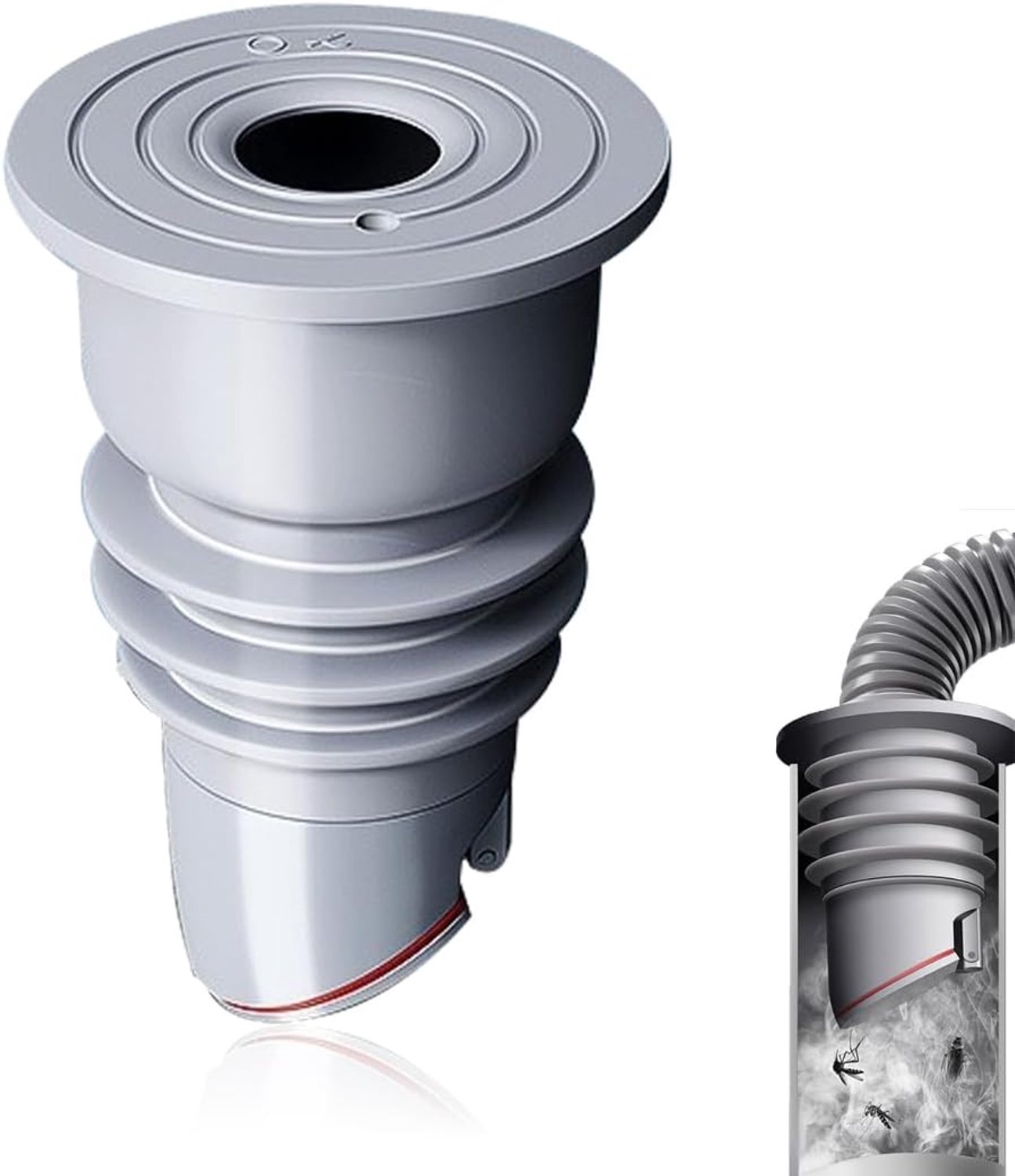 Afvoerbuisafsluiter 35-40 mm - Silicone - Geur- en insectwerend - Voor wasmachine afvoer - Vemera