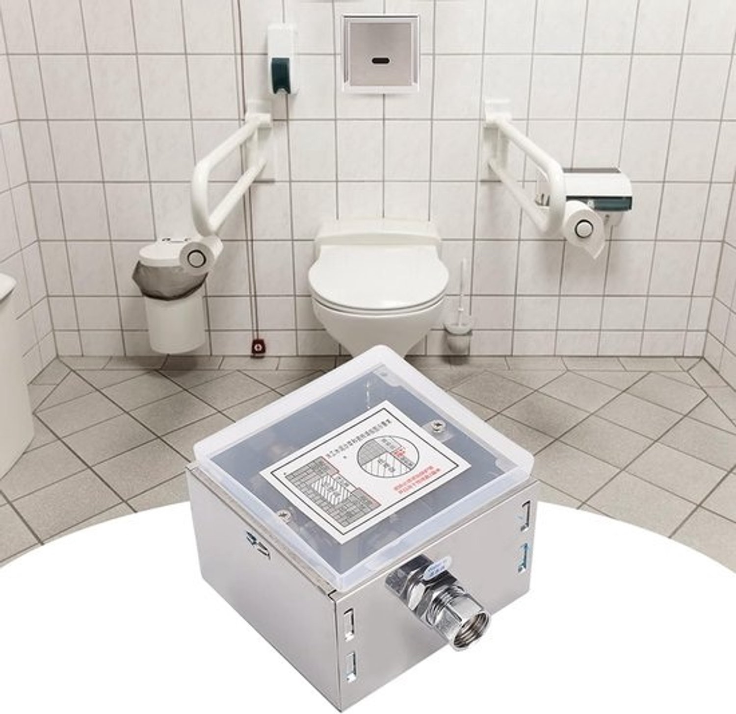 Urinoirspoeler Sensor - Automatische Spoeler - Hygiënisch Werken - Infrarood Inductie - 13.5 x 13.5 cm - Zilver