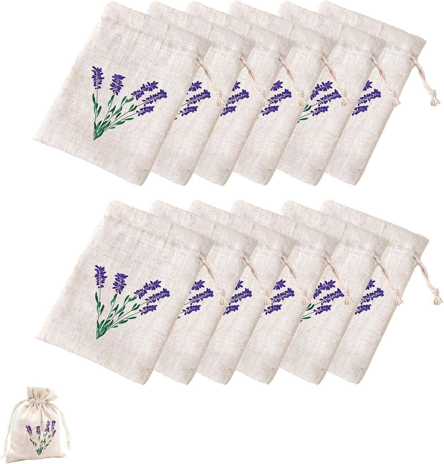 Katoenen Lavendelzakken - Natuurkleur - 10 x 8 cm - Herbruikbare Zakjes voor Aroma's en Natuurlijke Bescherming tegen Motten