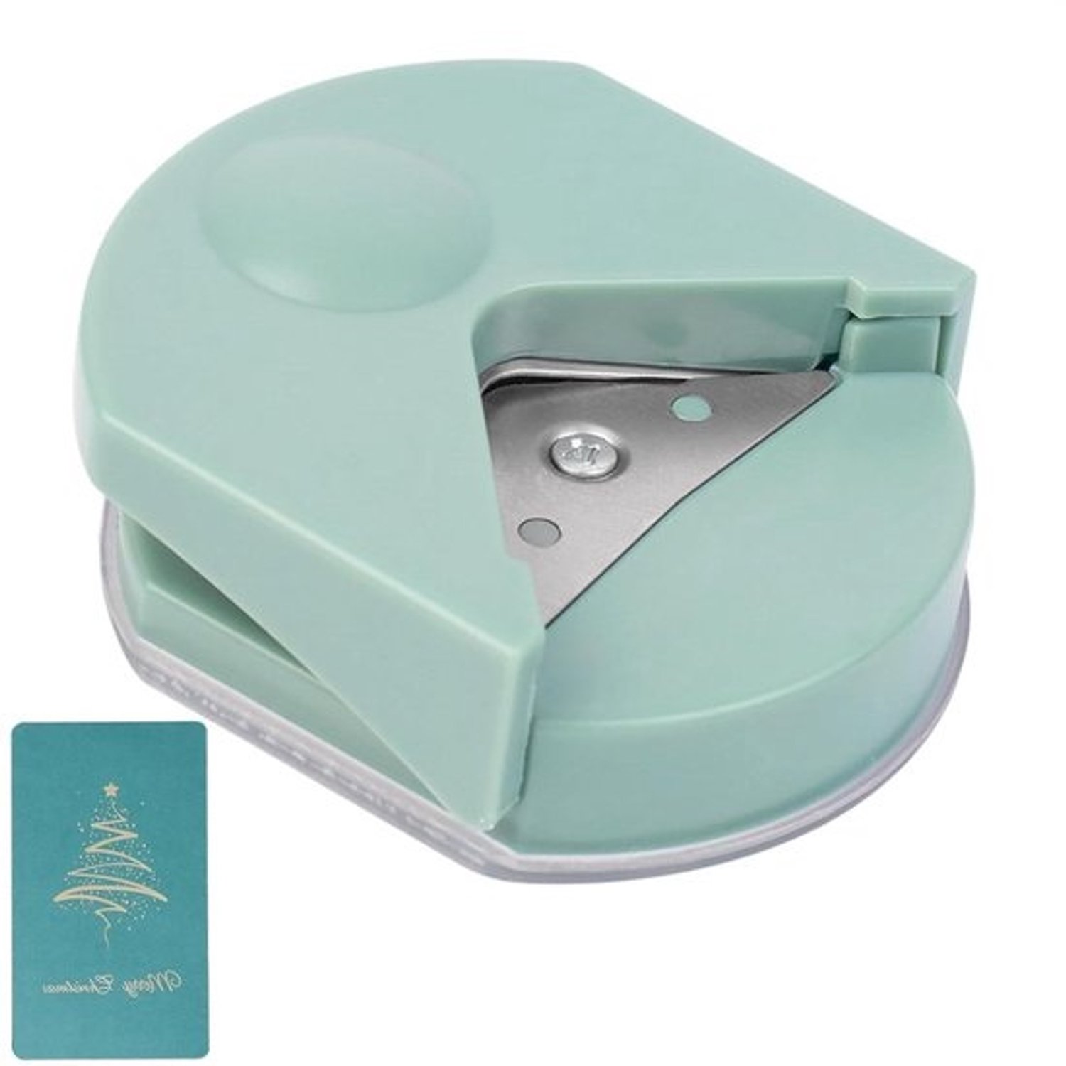 Hoekronder Papier - Papierpons Afronder - Kaarten Maken - Scherpe Schone Randen - 4 mm Radius - Morandi Groen