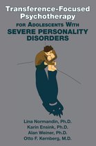 Boekomslag met de titel 'Transference-Focused Psychotherapy for Adolescents With Severe Personality Disorders'. Een jongen zit ineengedoken, met een grote, angstaanjagende schaduw.