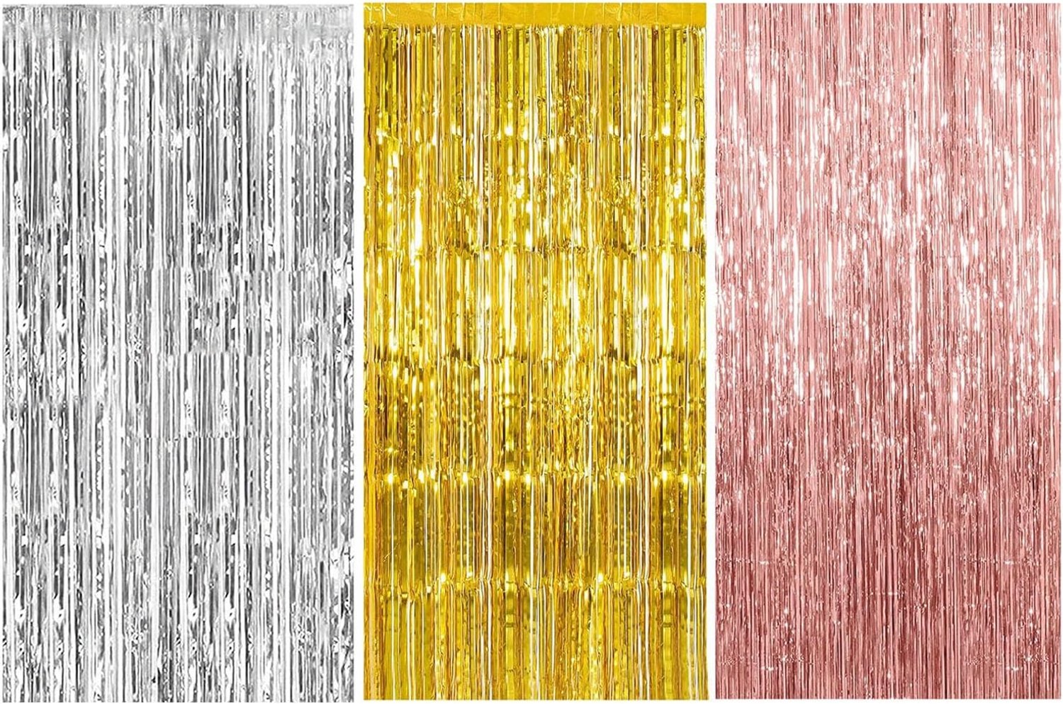 Lametta Curtains, Decorative Curtain with Fringes, Glittering Curtain for Party, Birthday, Aluminium Foil Gold, Party - ShopVlot