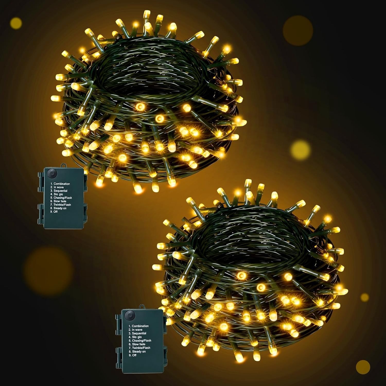 Lichtsnoer op Batterijen - Warmwit - 5 m - LED Kerstverlichting met Timer en 8 Modi - Voor Binnen en Buiten