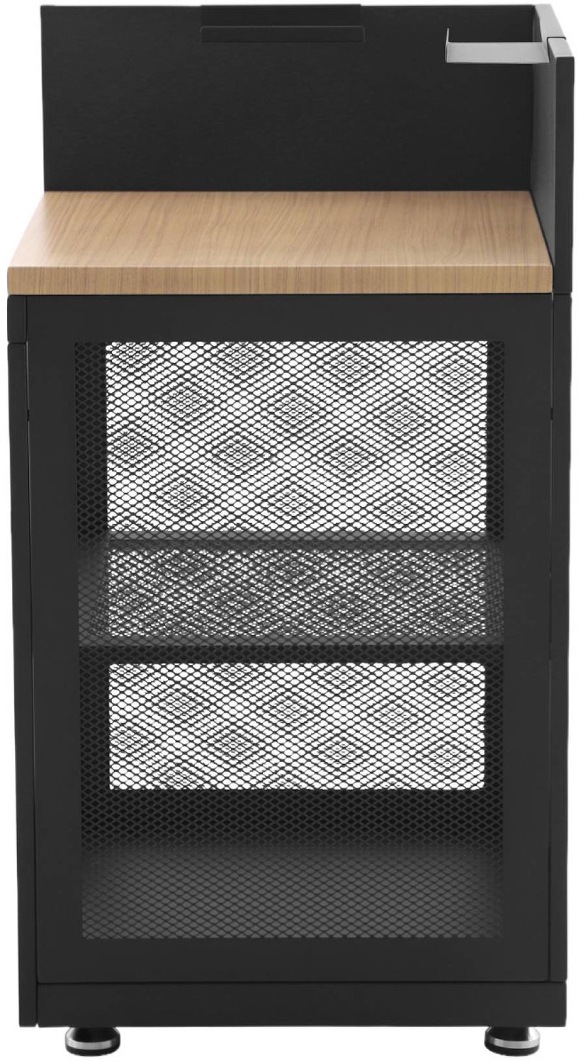 sweeek - Buitenkeuken hoekmodule 1 plank 2 kleine plankjes staal en houtdecor l60cm - milos
