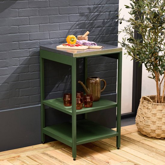 sweeek - Buitenkeukenmodule 2 planken staal 49x49x87,5 cm - naxos van Sweeek — afbeelding 5