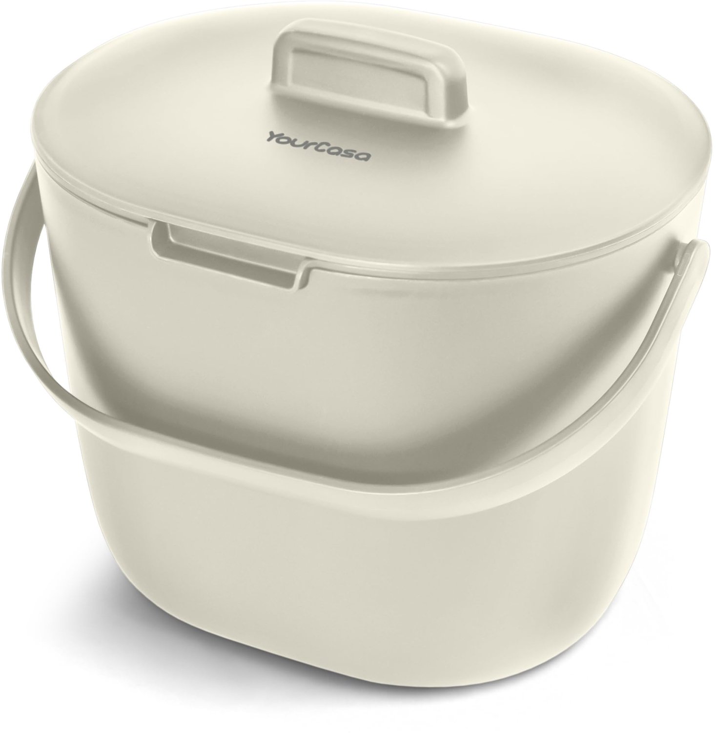 SnelShoppen - Organic Keukenafvalemmer 3.6L Composteerbare Afvalbak, Vaatwasserbestendig, Geurvrij, met Zeef en Ergonomische Handgreep voor Dagelijks