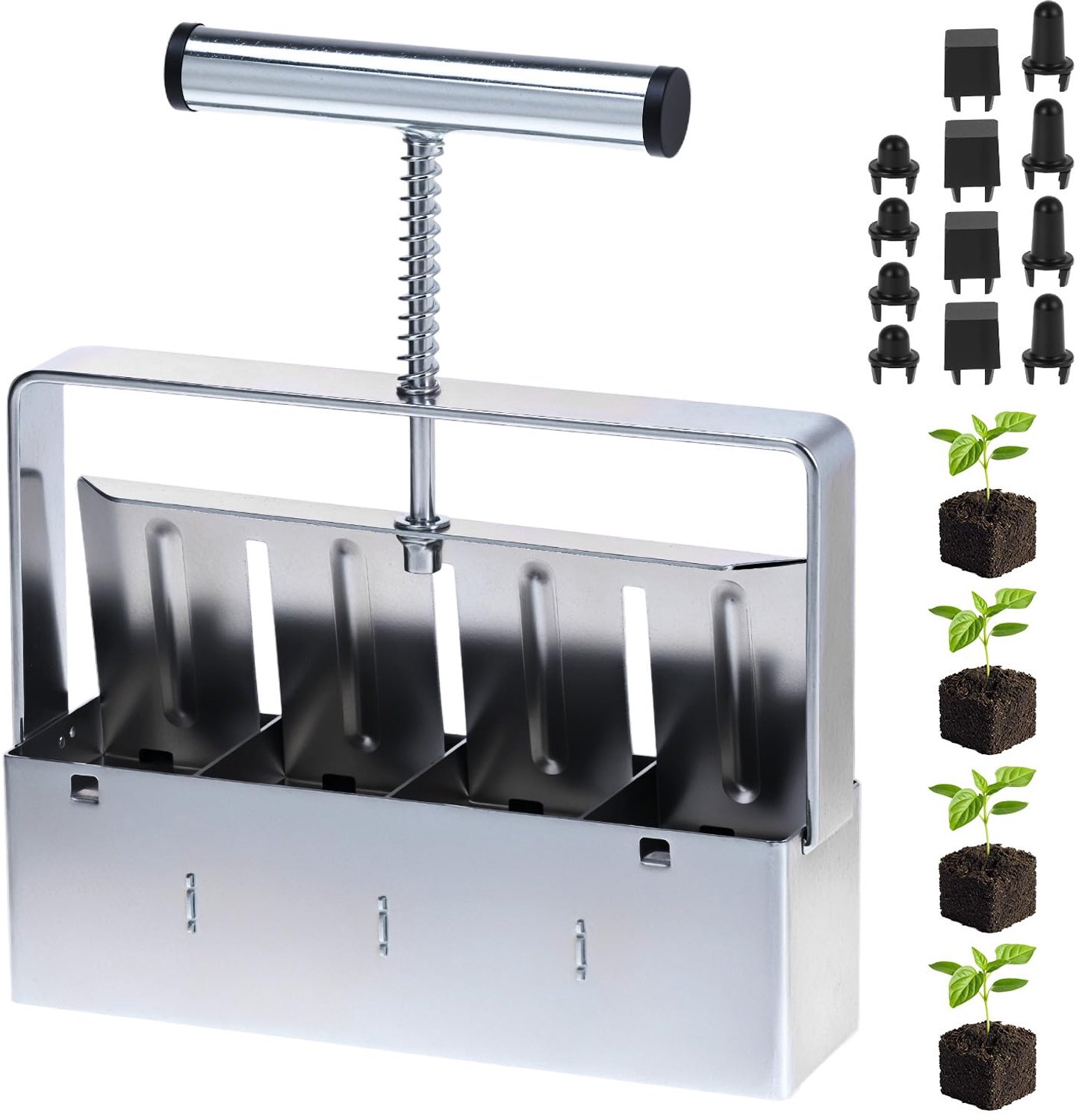 QWORK® Steel Root Baler Garden Seed Planting Tool 5cm Klomp Maken voor Seed Stacker Tray