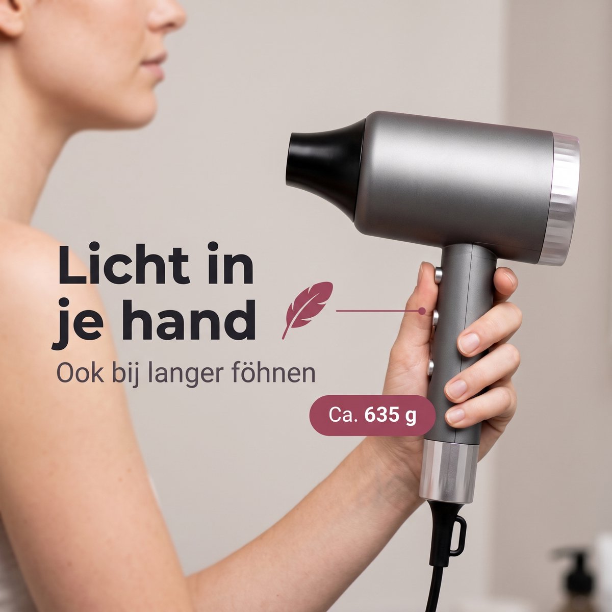 Cheqo® Professionele Haardroger met Concentrator - DC Motor - Föhn - Haarföhn - Fohn - Haar Droger - Mondstuk - Koude Lucht Stand - Cool Shot - 2 Snelheden - 3 Warmtestanden - Haarstyler - Kappersföhn - voor Alle Haartypes - Dames en Heren thumbnail 3