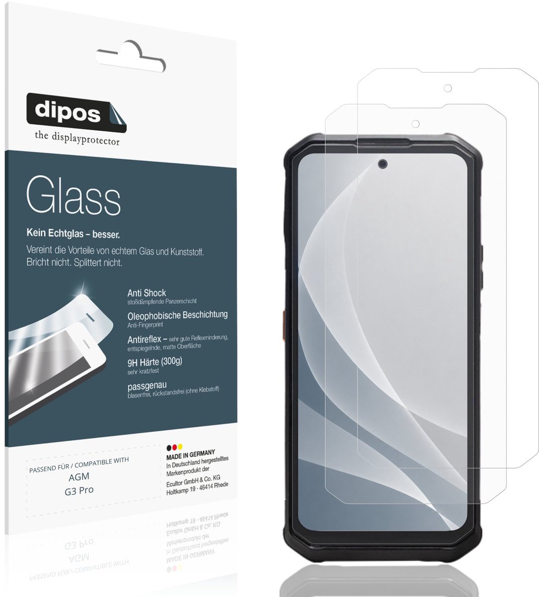 dipos – 2x Matte Pantserfolie geschikt voor AGM G3 Pro | 9H Screenprotector