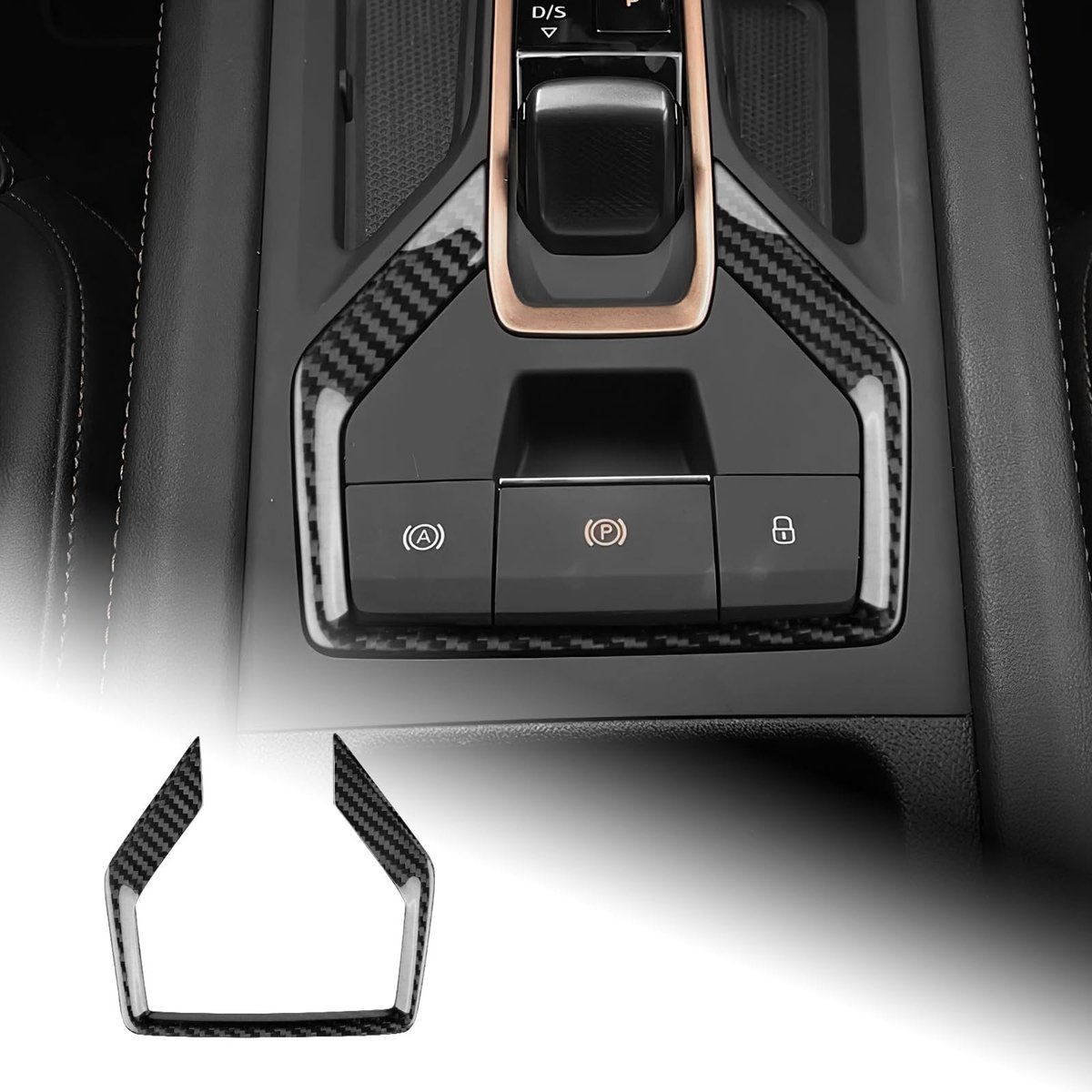 Elzusha - Carbon Fiber Gear Lever Knobs Frame voor Auto - Zwart