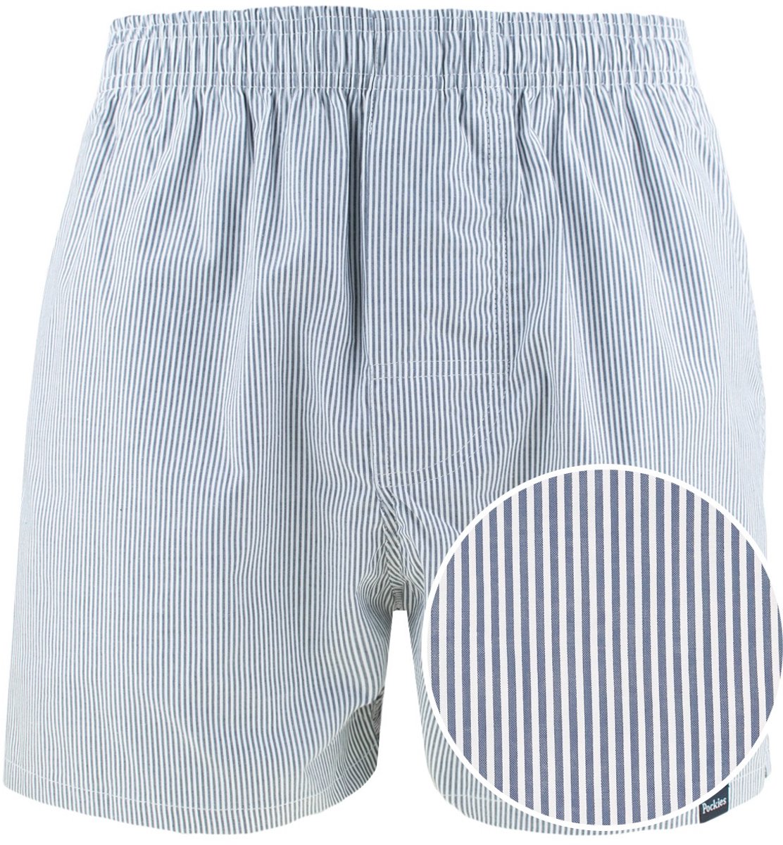 Pockies heren softserve wijde boxershort striped blauw & wit II