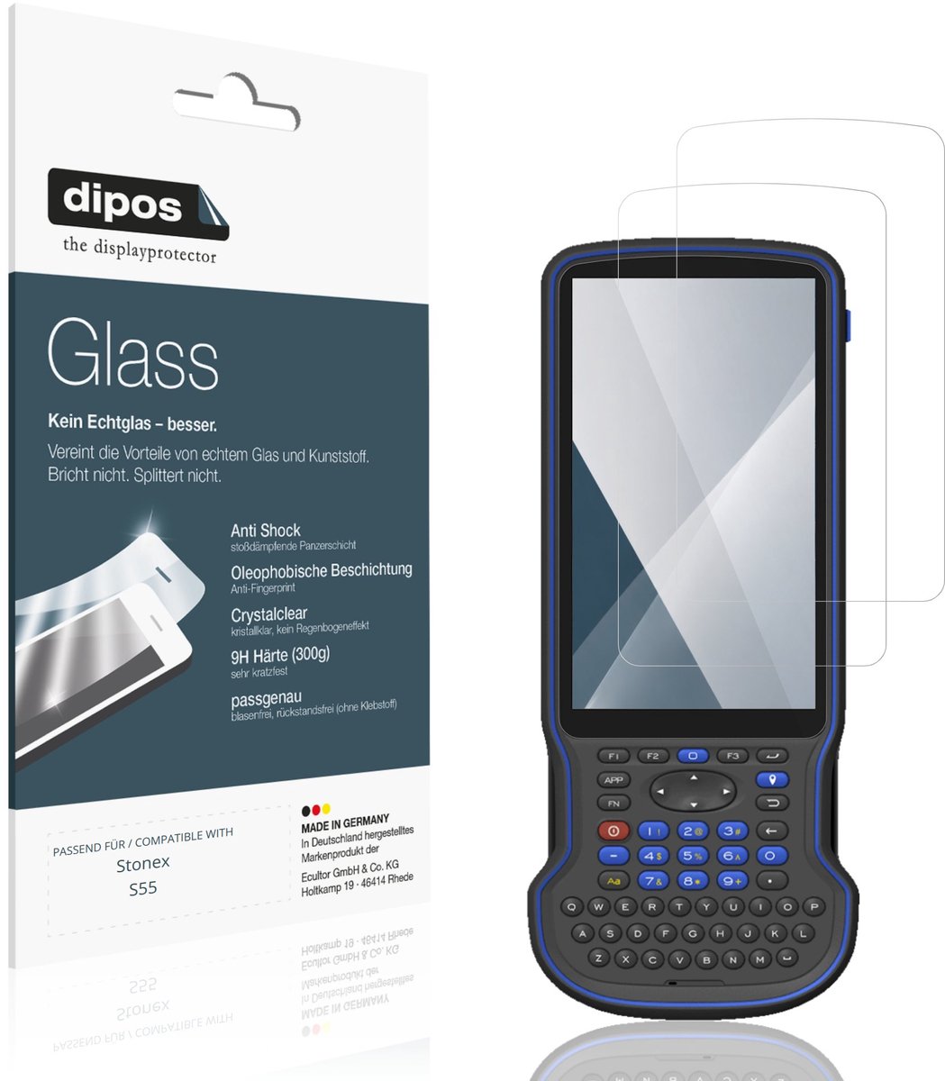 dipos – 2x Pantserfolie geschikt voor Stonex S55 | 9H Screenprotector