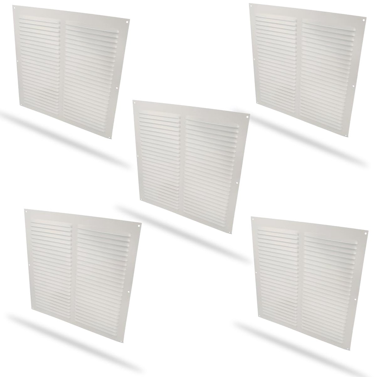 Vierkant Aluminium Ventilatierooster - Set van 5 - Voor luchtuitlaat - Wit - 300 x 300 mm
