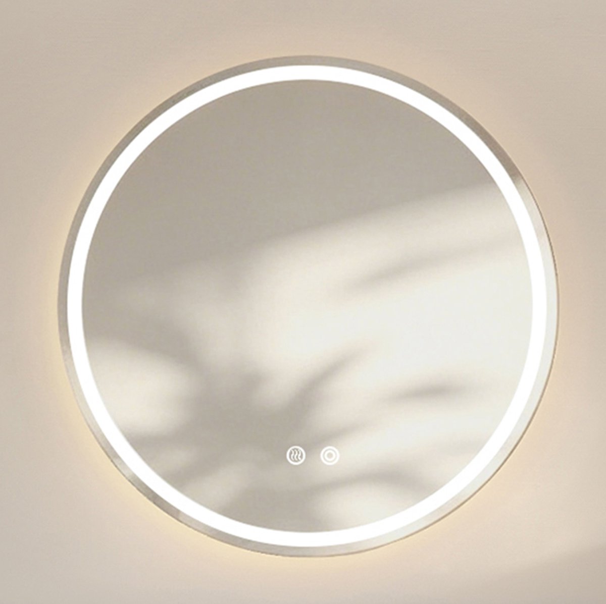 Ronde Badkamerspiegel – Ledverlichting – 80 cm – Glas – Zilver – Wandspiegel met Anticondensfunctie