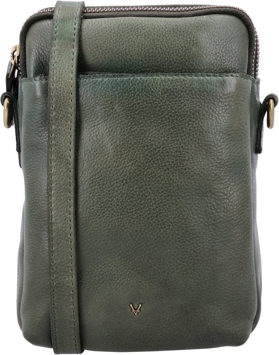 Vilenca Leren Telefoontasje Olive