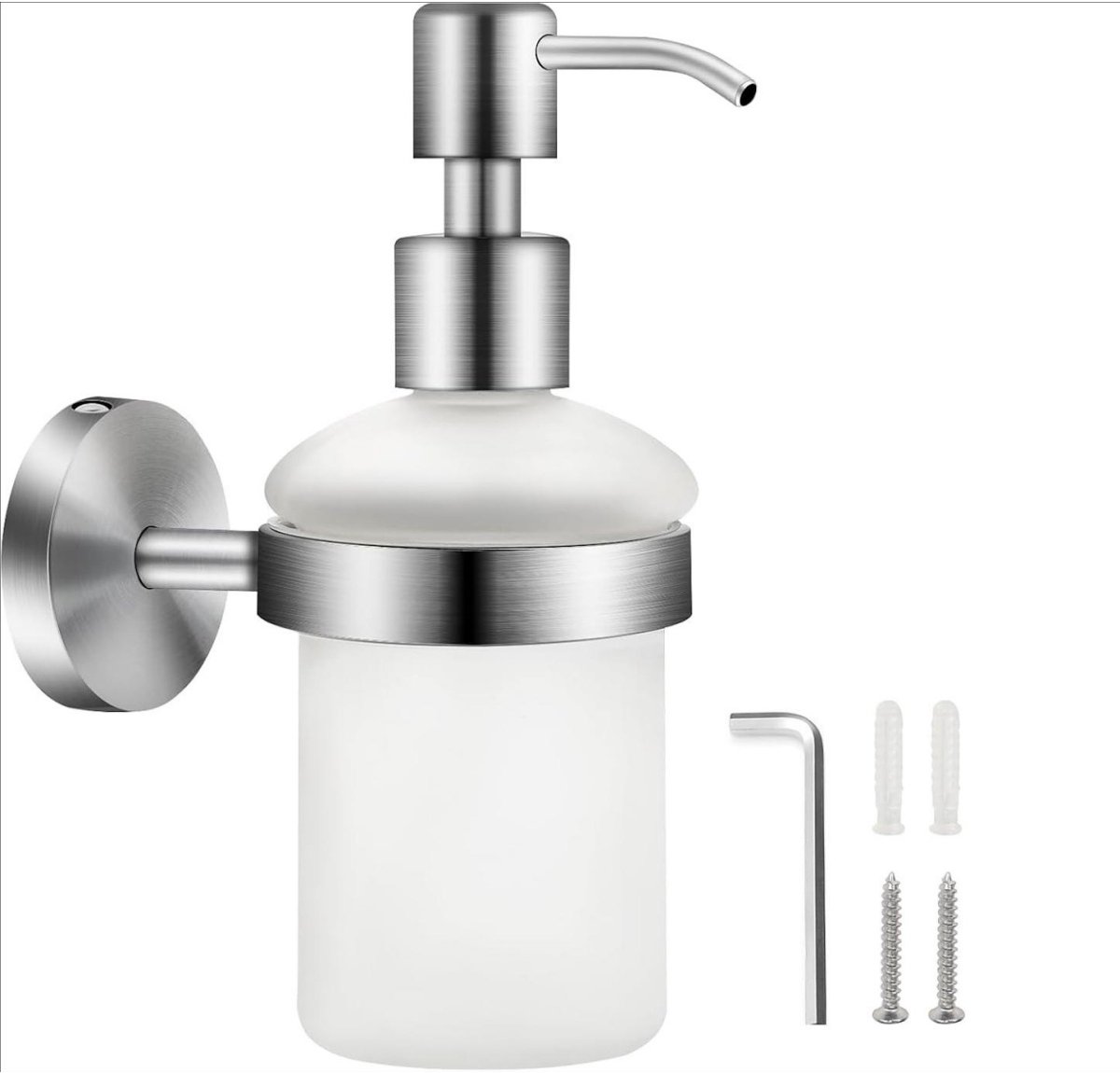 SSTRWGOOD Zeepdispenser Wandmodel 200ml - Vloeibare Zeep of Douchegel Spender - Geschikt voor Badkamer en Keuken - Kunststof - Afmetingen 17.5x5.5cm