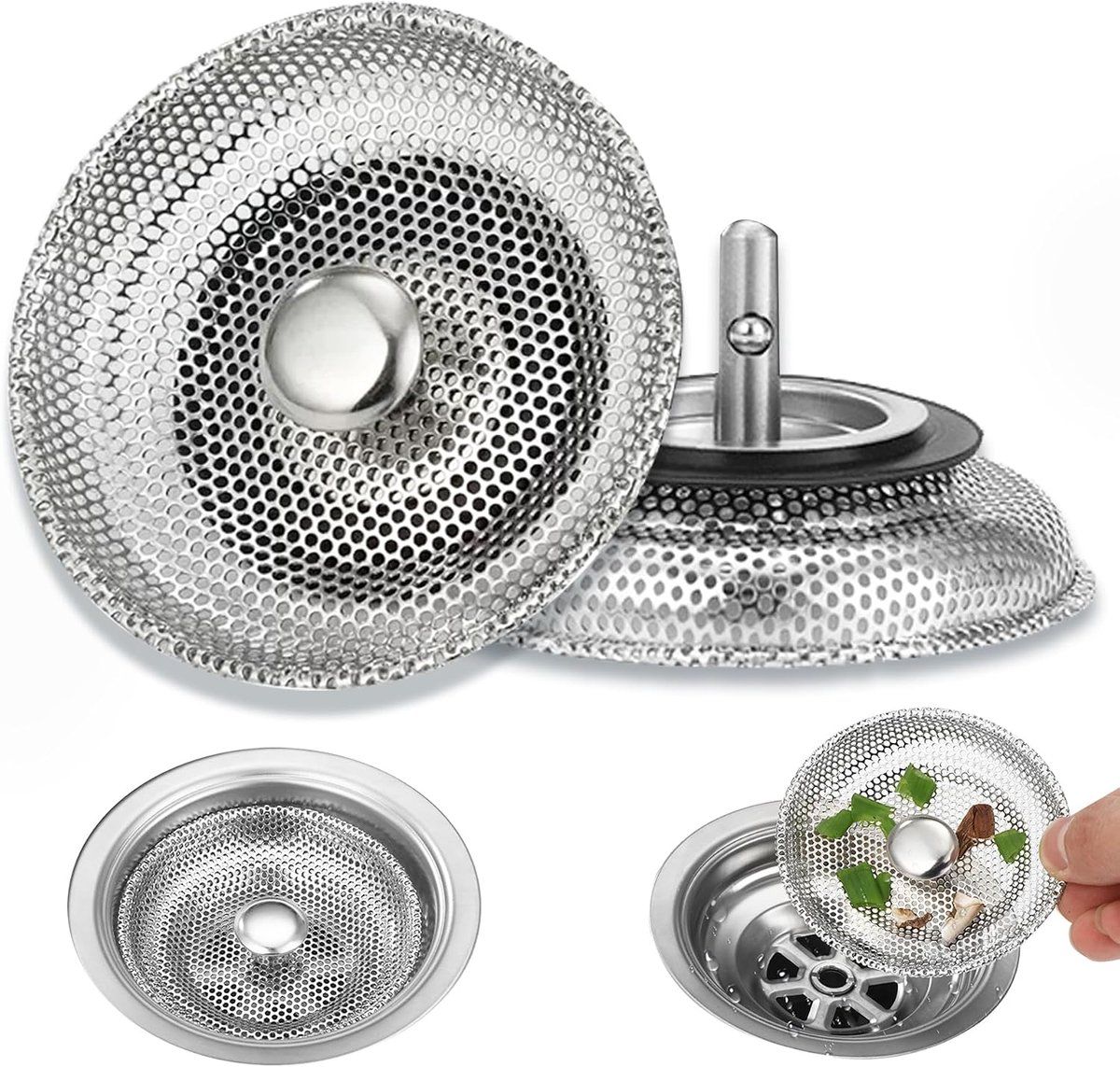 Afvoerzeef - Set van 2 - 8 cm - Metaal