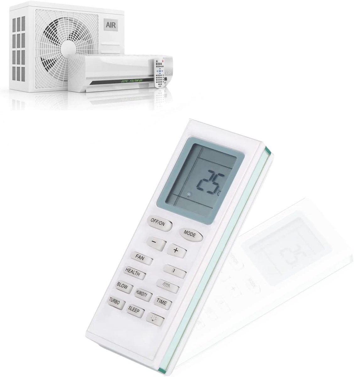 Universele afstandsbediening airco - Zwart - Draagbaar - Met Klok en Timerfunctie - Voor Gree Airconditioning