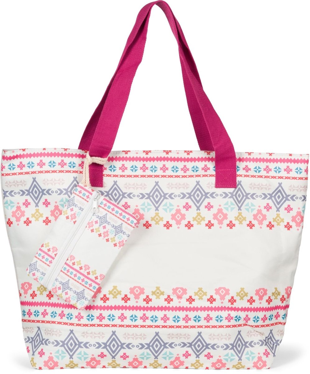Elzusha - Grote Strandtas met Aztec Patroon