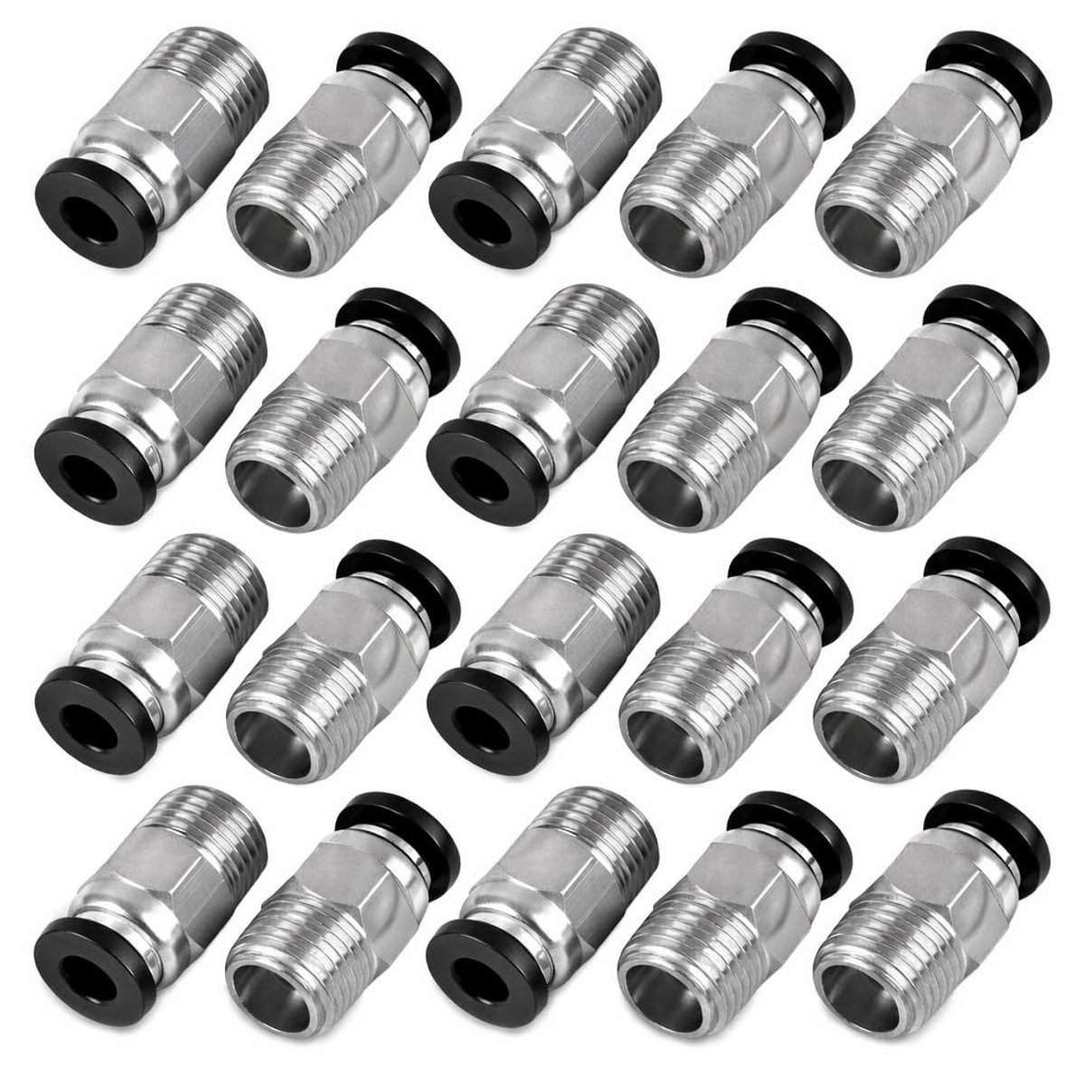 Elzusha - Pneumatische Connectorfittingen - Set van 20 - M10