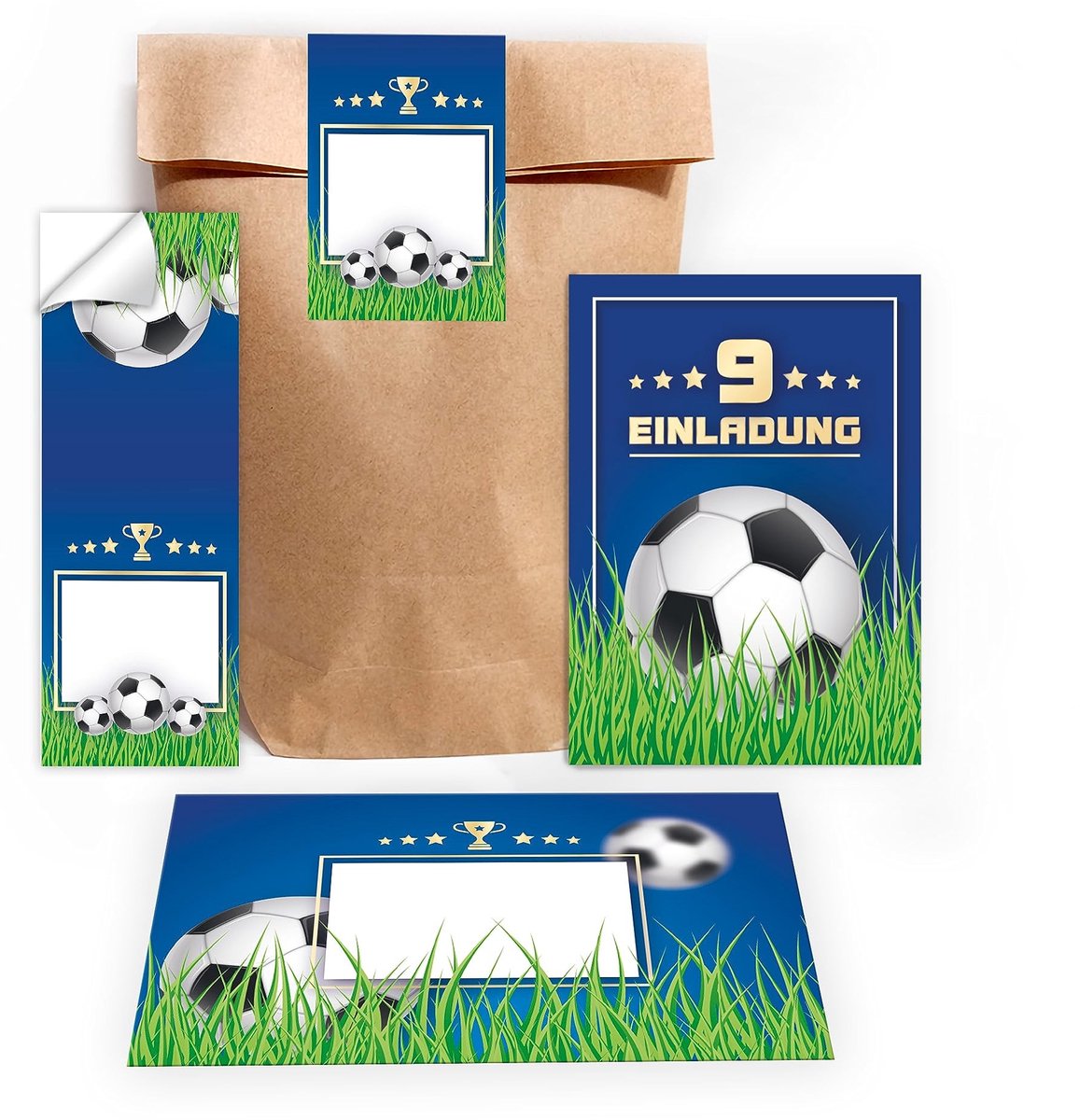 Elzusha - 12 Uitnodigingskaarten voor Kinderfeestje met Enveloppen en Stickers