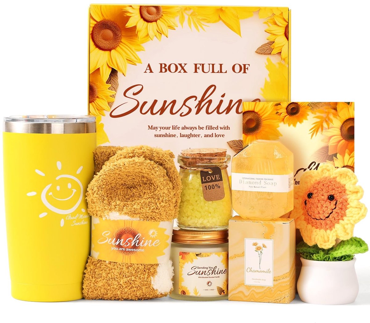 Elzusha - 7-delige Zonnebloem Zelfzorg Cadeau Set voor Vrouwen