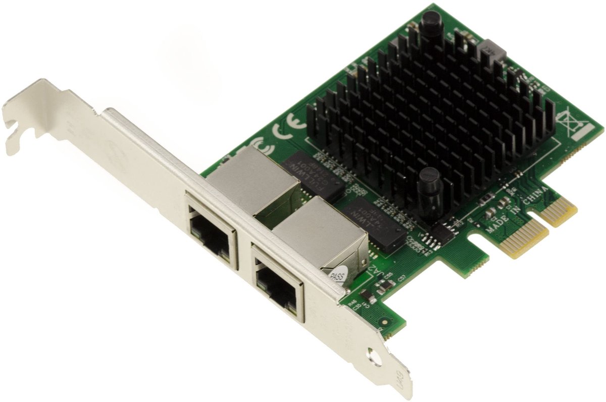 Elzusha - PCIe 2 Port RJ45 Dual LAN Netwerkcontrollerkaart