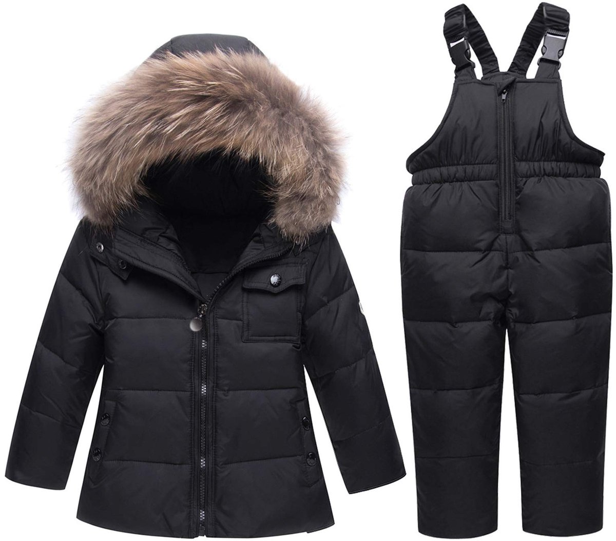 Elzusha - Baby Snowsuit Set - Hooded Puffer Jacket en Snow Bib Pants