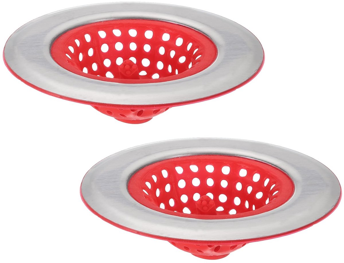 Elzusha - Set van 2 Silicone Afvoerfilters met RVS Rand 12cm