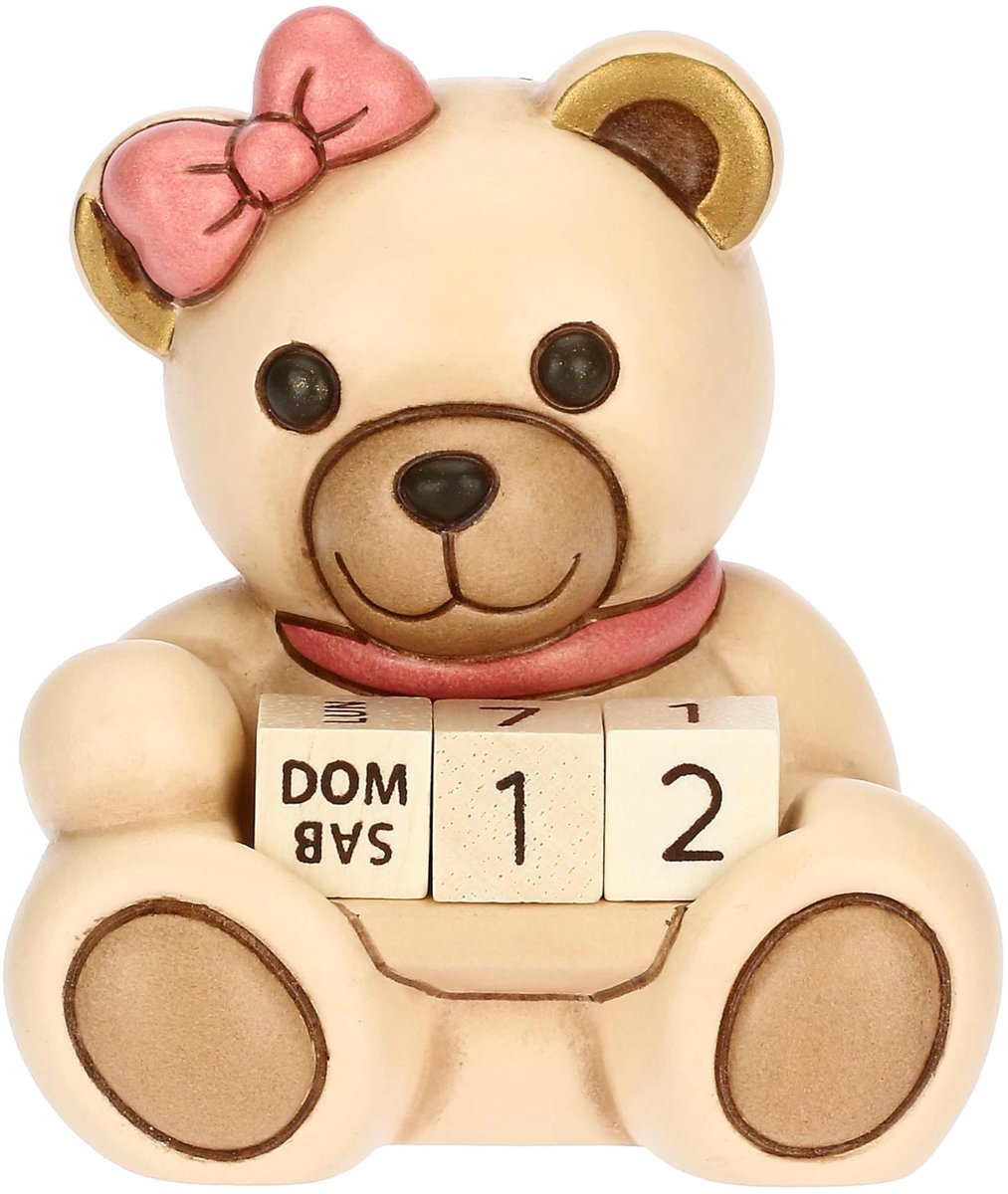 Elzusha - Mini Tafelkalender Teddy - Handgeschilderd Keramiek