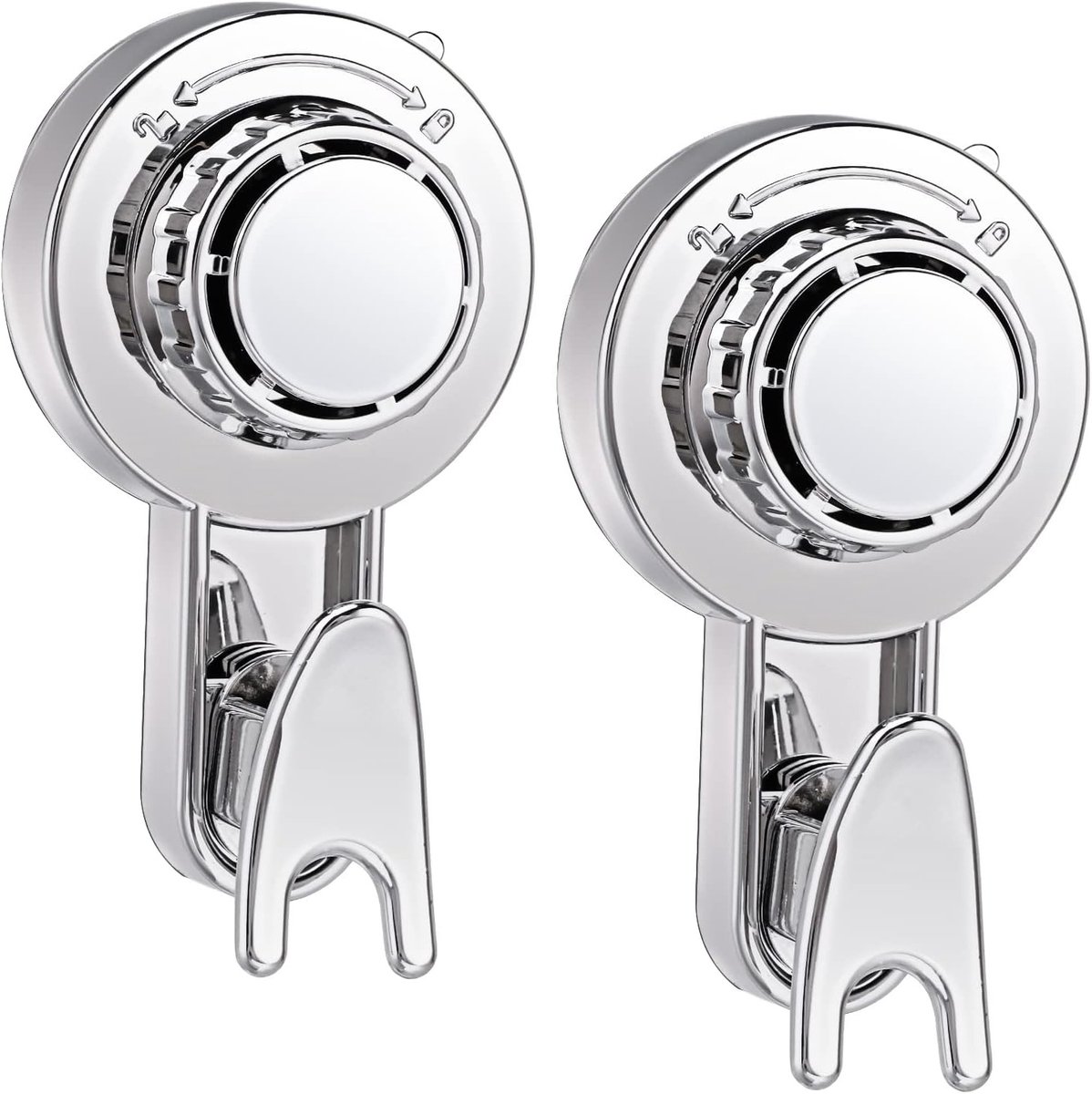 2 Stuks Vacuum Suction Cup Haakjes voor Muur en Raam - Ideaal voor Badkamer, Keuken en Handdoeken Organiseren zonder Boren