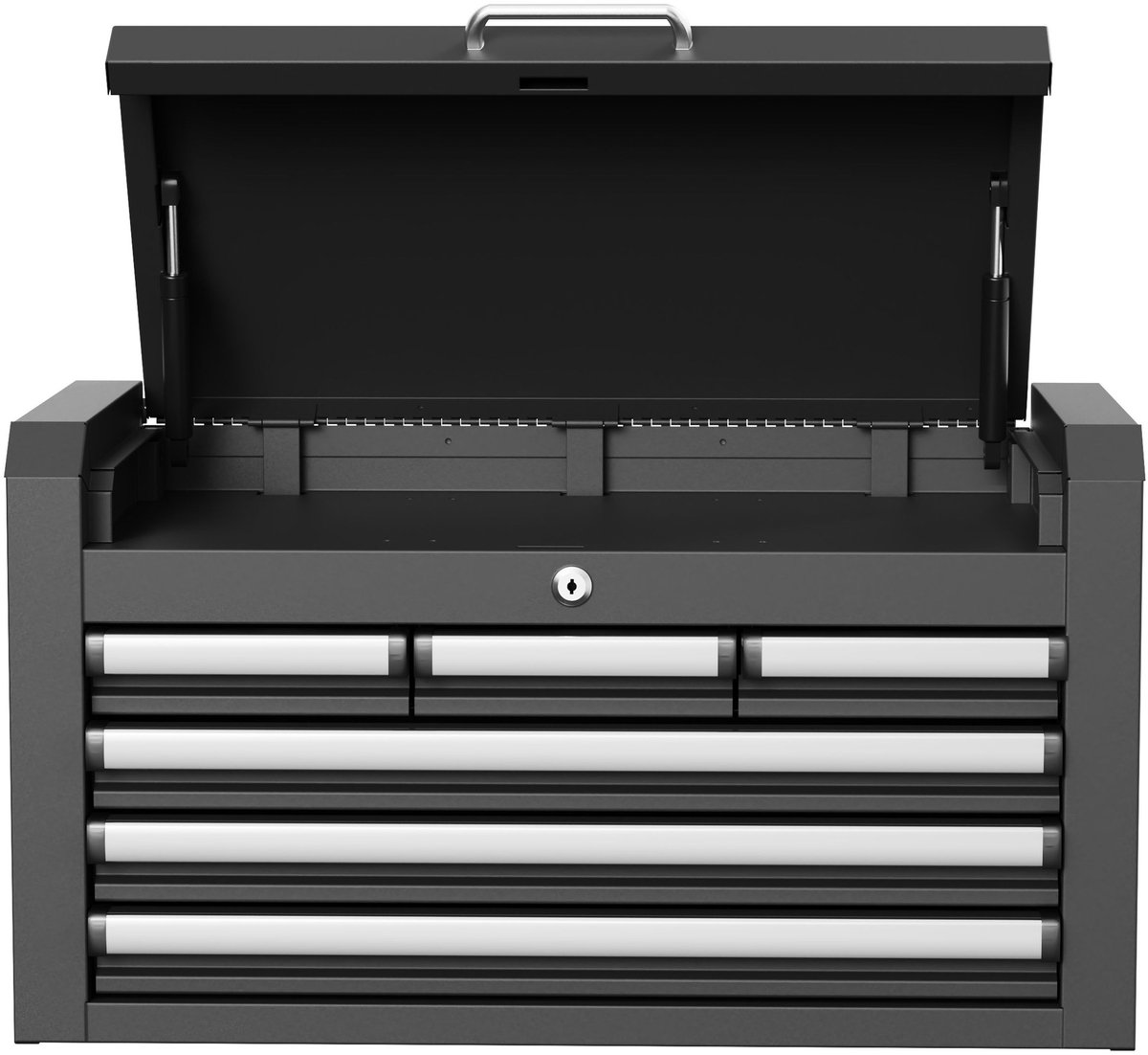 HBM opzetkast 66 cm zwart, 6 laden, staal, max. belasting 250 kg