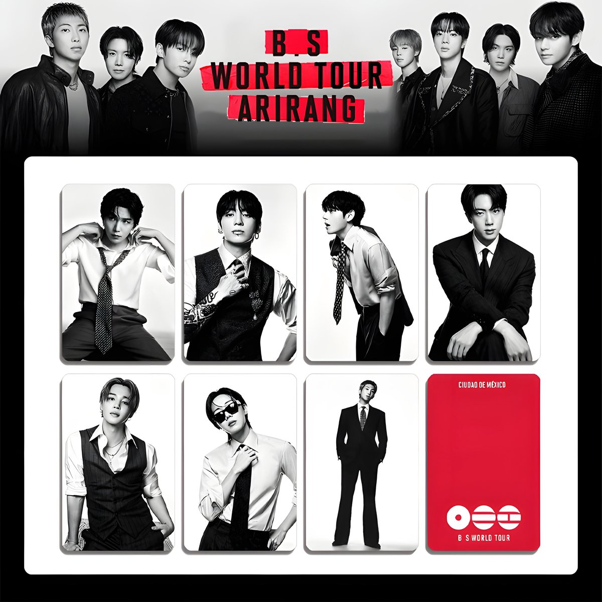 KPOP 7pcs/set BTS World Tour Arirang Mexico Photocard [Fotokaarten]