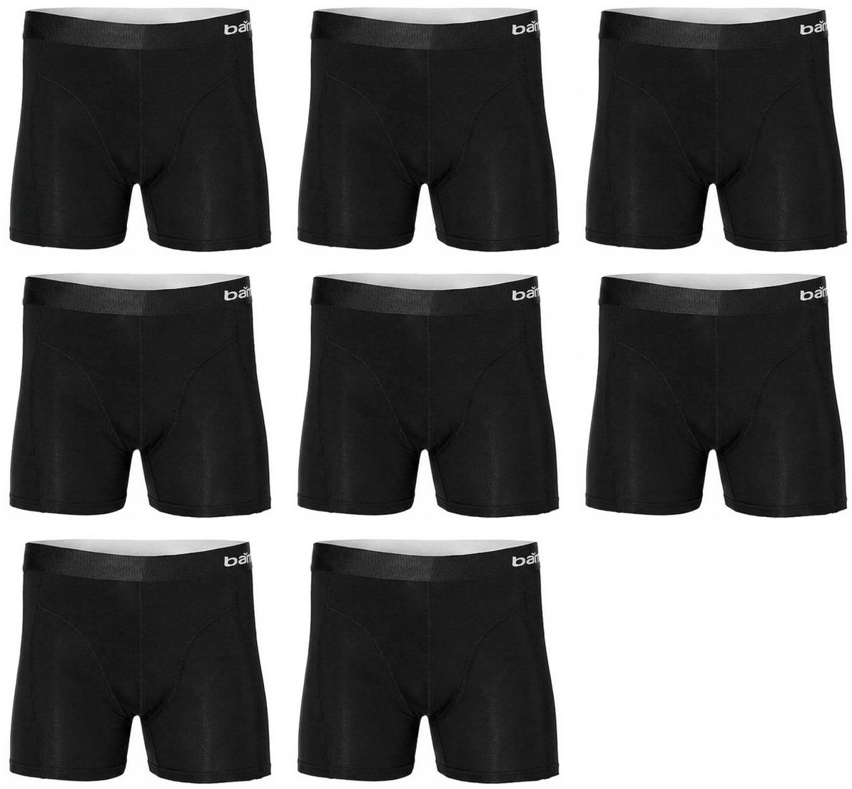 Apollo Heren Boxershorts 8-pack - Bamboe Zwart - Katoen