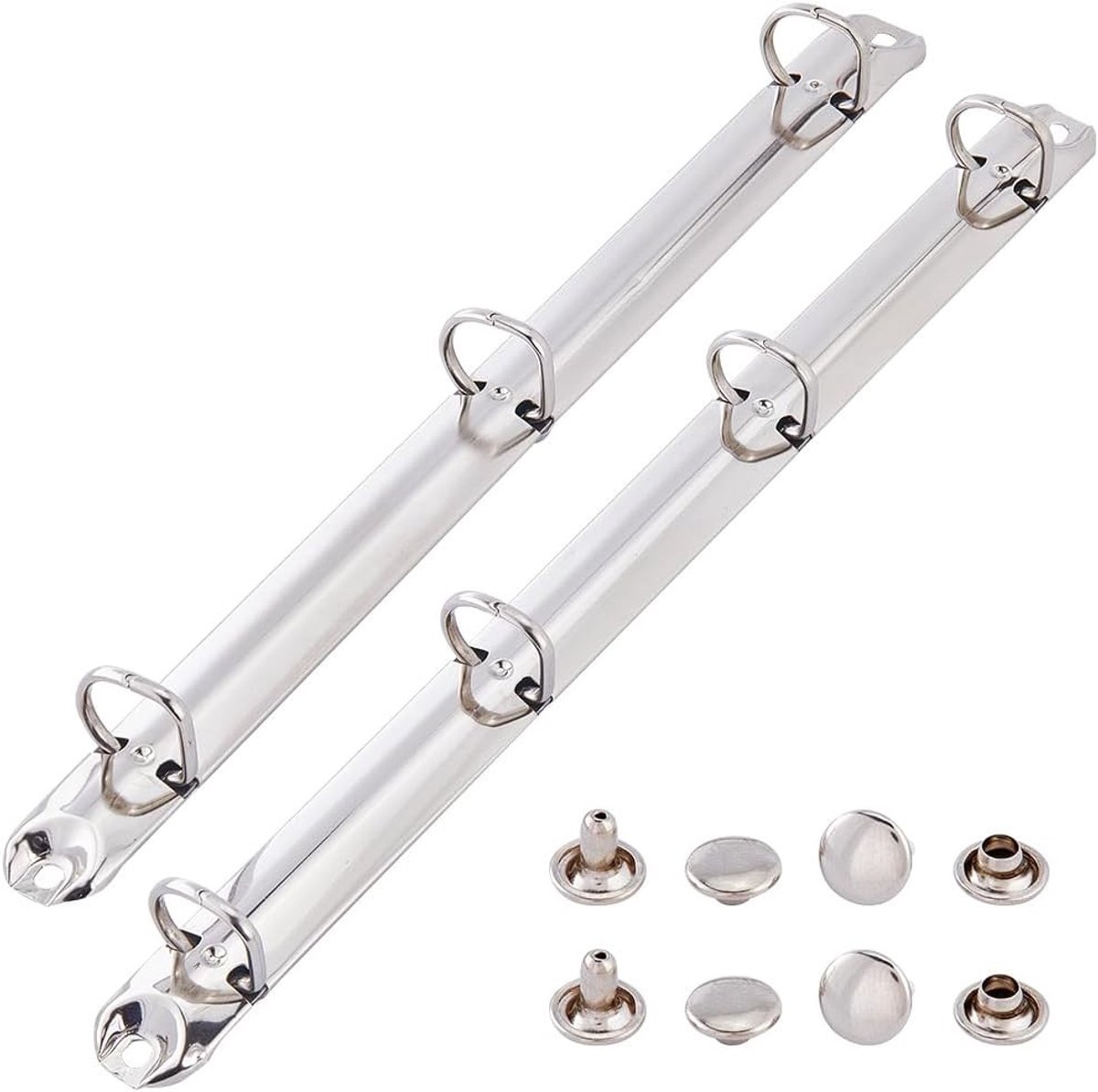 2 Stuks Metalen A4 3-Ring en 4-Ring Bindmechanisme Vervanging voor Losbladige Mappen, D-Ringen en Klemmen voor Organizers en Planners op School en Kantoor
