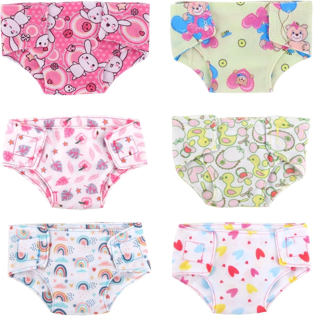 Kledingaccessoires voor poppen (35-45 cm) - 6 paar ondergoed voor poppen, mode en outfits