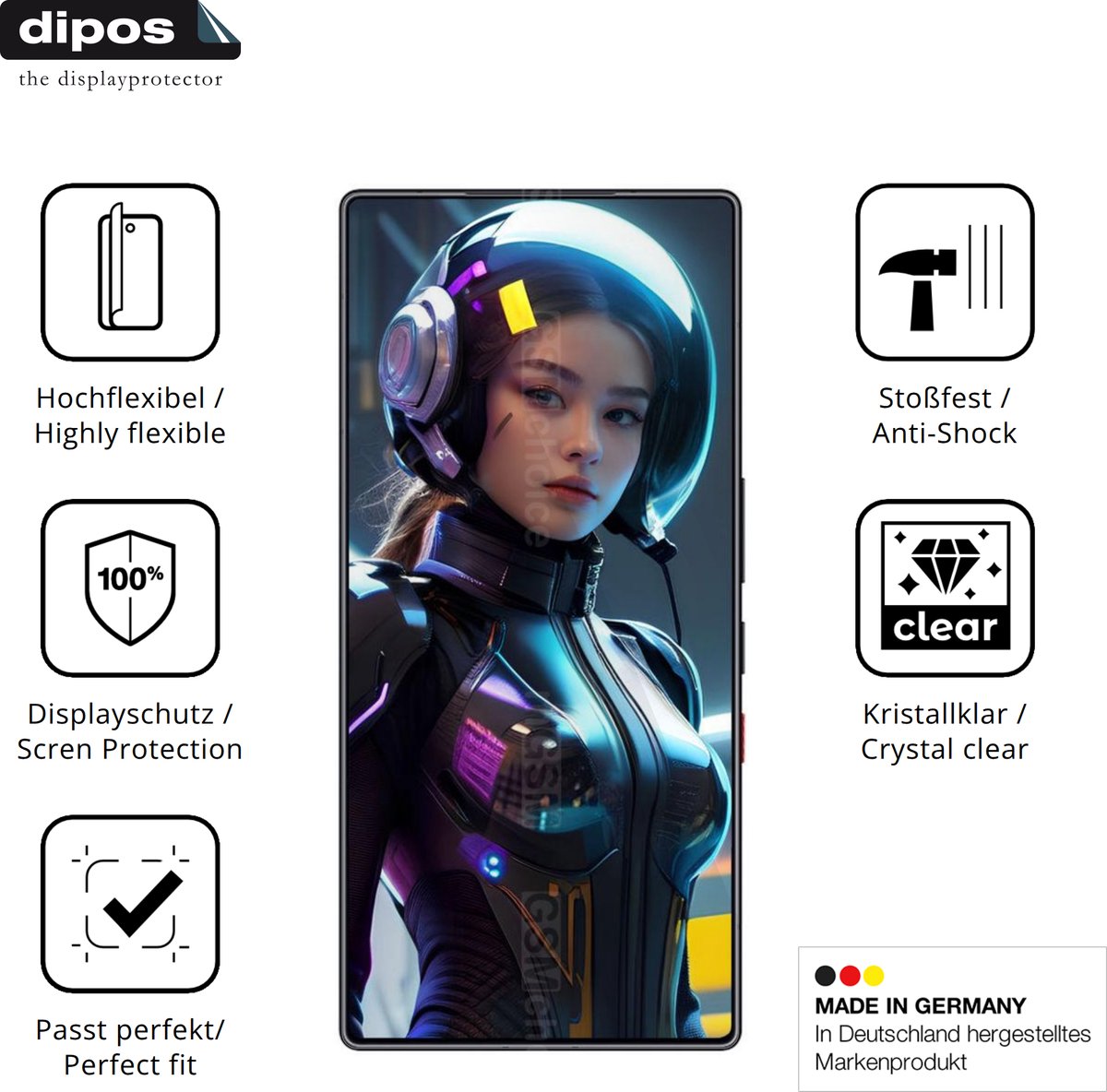dipos – 2x Beschermfolie geschikt voor Nubia Red Magic 11 Pro+ | 3D Full Cover Screenprotector | 100% Passend